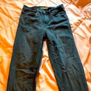 Levis high waisted super skinny jeans, dark gray/ black, size: 30